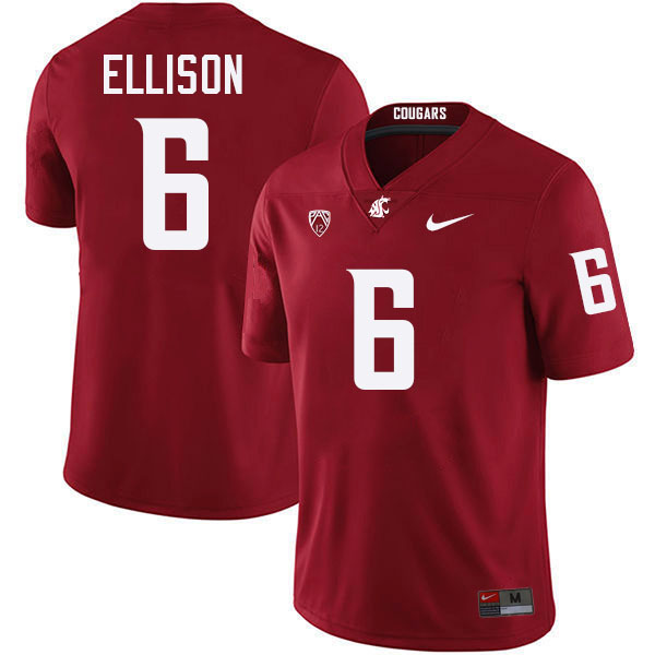Devin Ellison WSU Cougars Jersey.Washington State Cougars #6 Devin Ellison Jersey Youth-Crimson